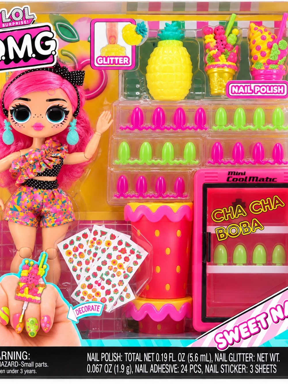 L.O.L. Surprise! Sweet Nails Playset - Pink, Yellow & Green